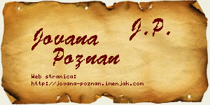 Jovana Poznan vizit kartica
